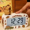 Kawaii Capybara Anime Alarm Clock Room Desktop Ornament Student Alarm Clock Charm Birthday Gift With Stickers 3