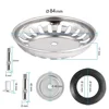 Stainless Steel Kitchen Sink Strainer Kitchen Water Basin Sink Drainer Strainer Basket Waste Plug Stopper Filter set 80/82/84mm 5