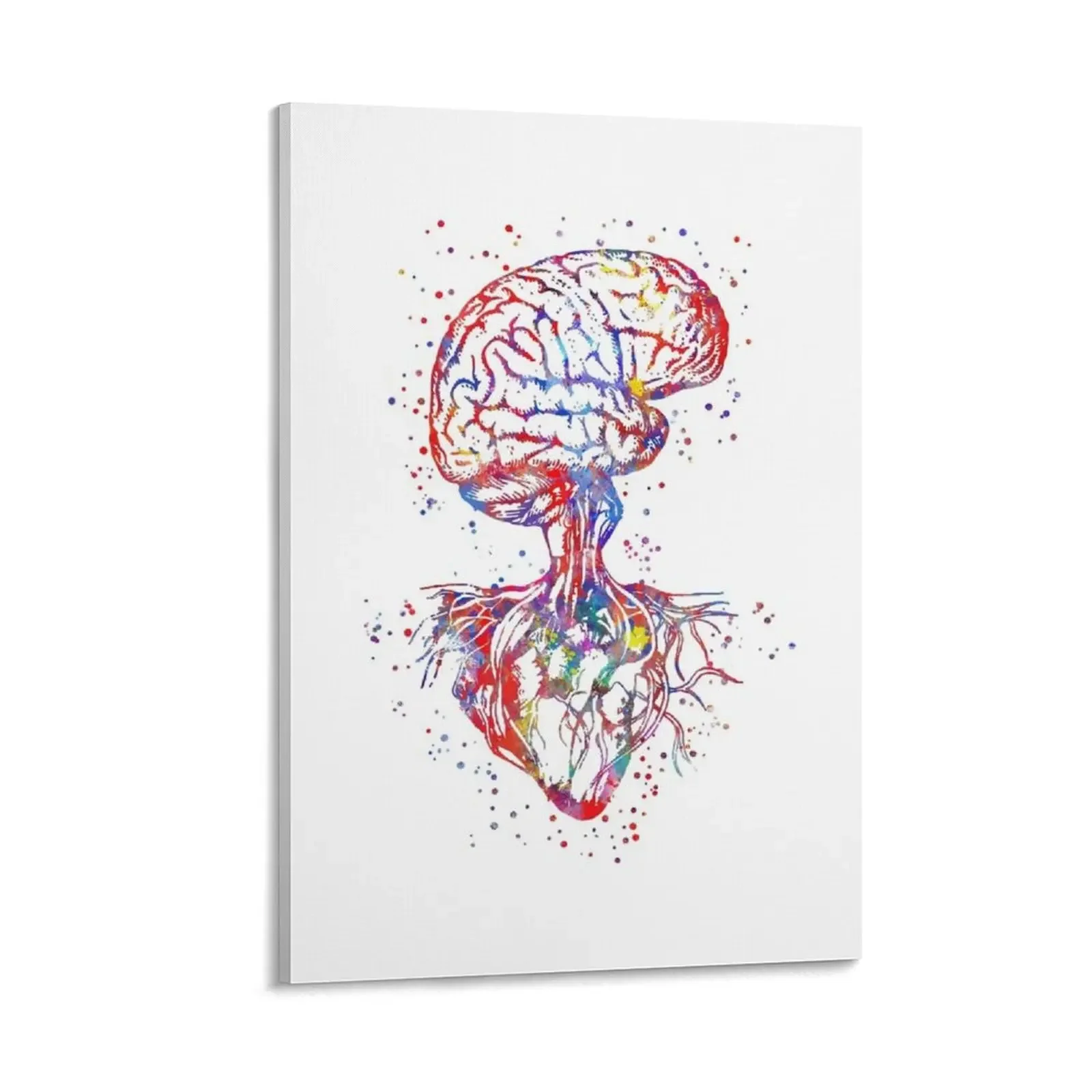 

Brain and heart, heart anatomy, medical art, heart anatomy Canvas Painting room decorations aesthetic anime room decor