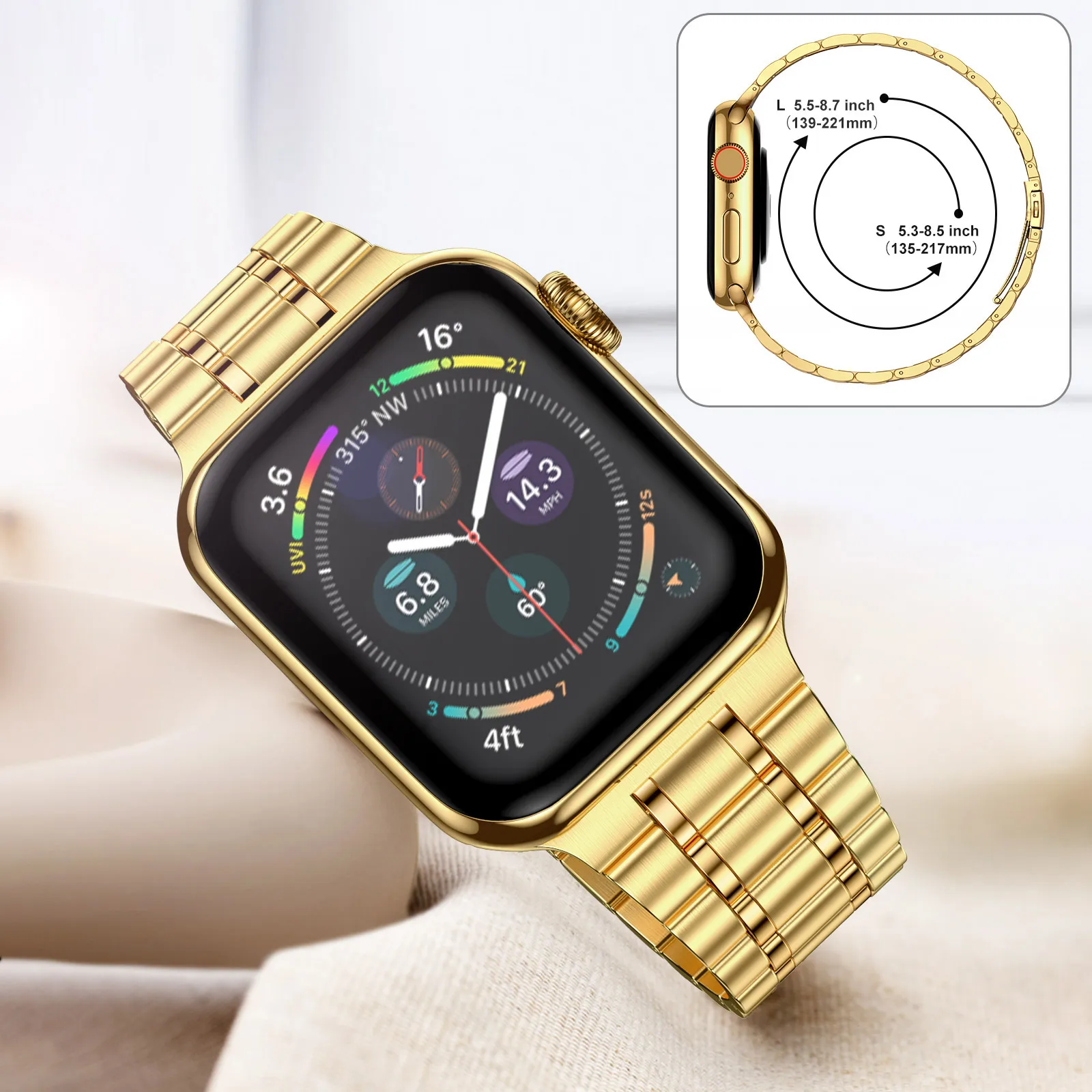 Kit Glossy TPU Case + Strap for Apple Watch Ultra Band 49mm 44mm 40mm 45mm 41mm Metal Stainless Steel Buckle Clasp Bracelet