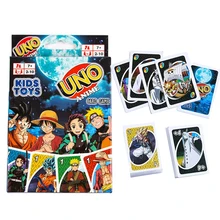 

One Piece UNO Cards Naruto anime action figure Dragon Ball Demon Slayer Fanny Family Party Poker playing cards Game Kids Toys