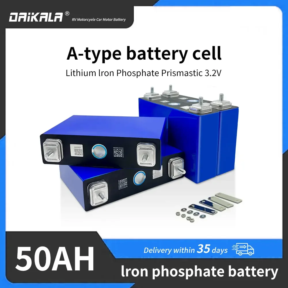 

Daikala 3.2V 55Ah LiFePO4 Battery Lithium Iron Phosphate for 4s 12V 24V 3C Motorcycle Car Motor Batteries Modification M6 Stud