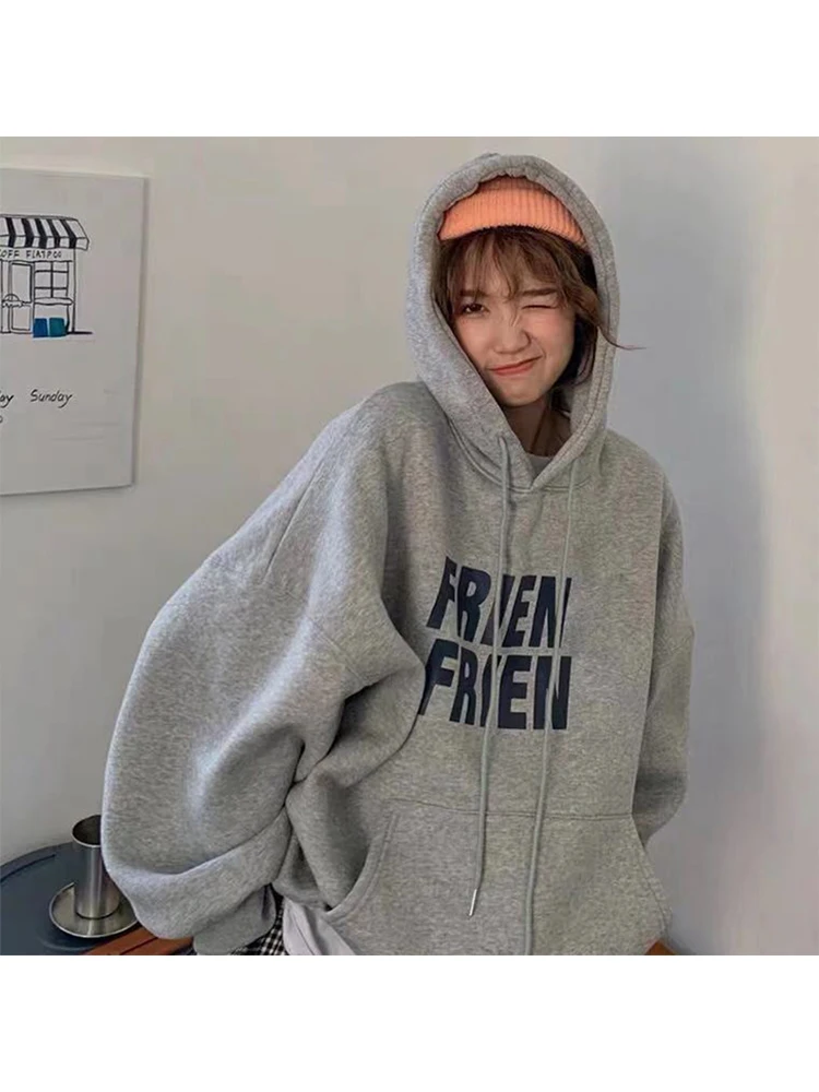 

Women Letter Embroideried Hooded Sweatshirt Korran Style Vintage Casual Streetwear Zip Up Hoodies High Street Women Kpop Jacket