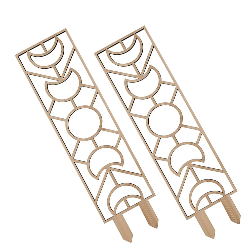 

2 Pcs Climbing Vine Support Flower Stand Wooden Plant Trellis Indoor Moon Design Garden