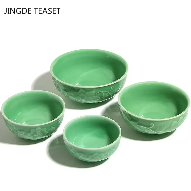 Large capacity Ceramic Teacup Longquan Celadon Tea Bowl Porcelain Teaware Accessories Master Tea cup Single Cup Drinkware