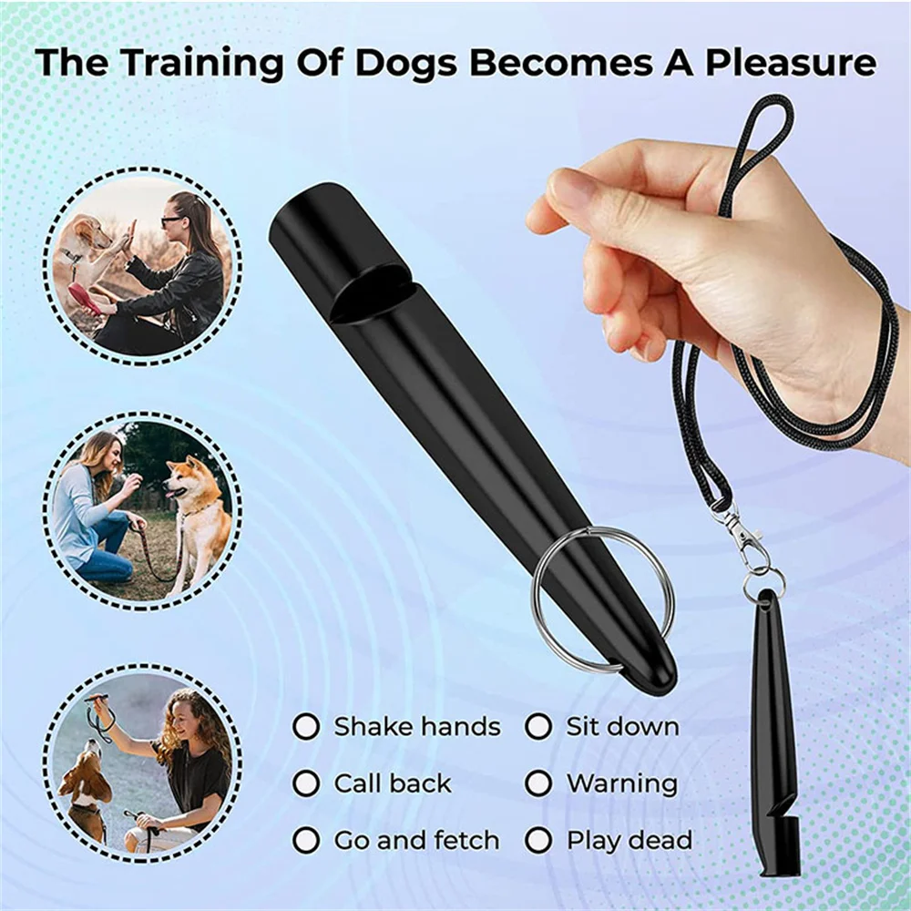 High Pitch Dog Whistle with Lanyard Dog Supplies for Recall Stop Barking Whistles Pet Training Behaviour Aids Accessories dog whistle
