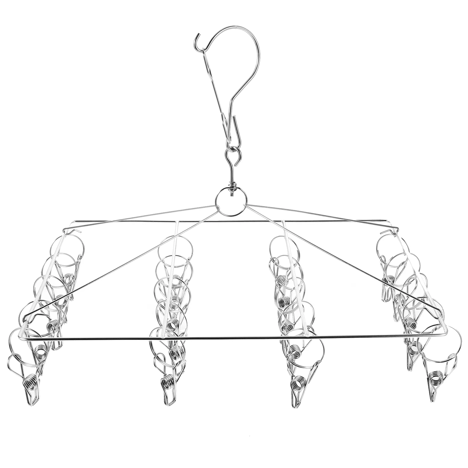 

Childrens Coat Hangers Drying Rack Laundry with Clips for Socks Windbreaker Clothes Stainless Steel