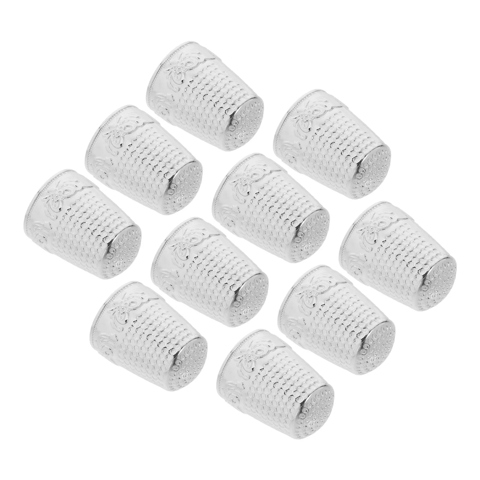 10개 철제 손가락 보호대, DIY 공예 자수 퀼팅 전문 바느질 보호용 바느질 손가락 보호대