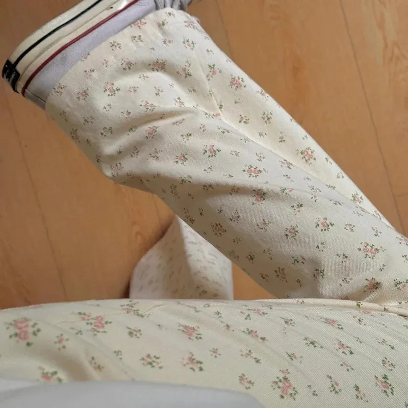 552 apricot floral trousers [fabric]]