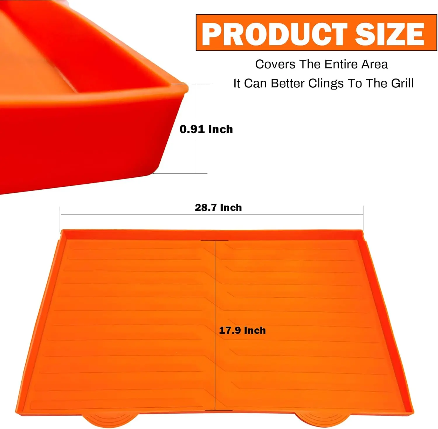 36Inch Silicone Griddle Mat for Blackstone Griddle, Heavy Duty Food Grade Silicone Mat, Protect Griddle, Protective Cover Orange 5
