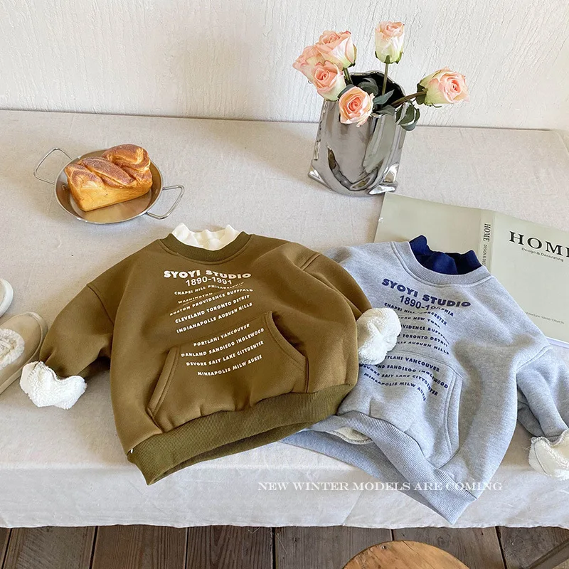 

Толстовки с капюшоном для мальчиков, хлопковые толстые вельветовые свитшоты, Новое поступление 2022, теплая зимняя и осенняя спортивная детская одежда