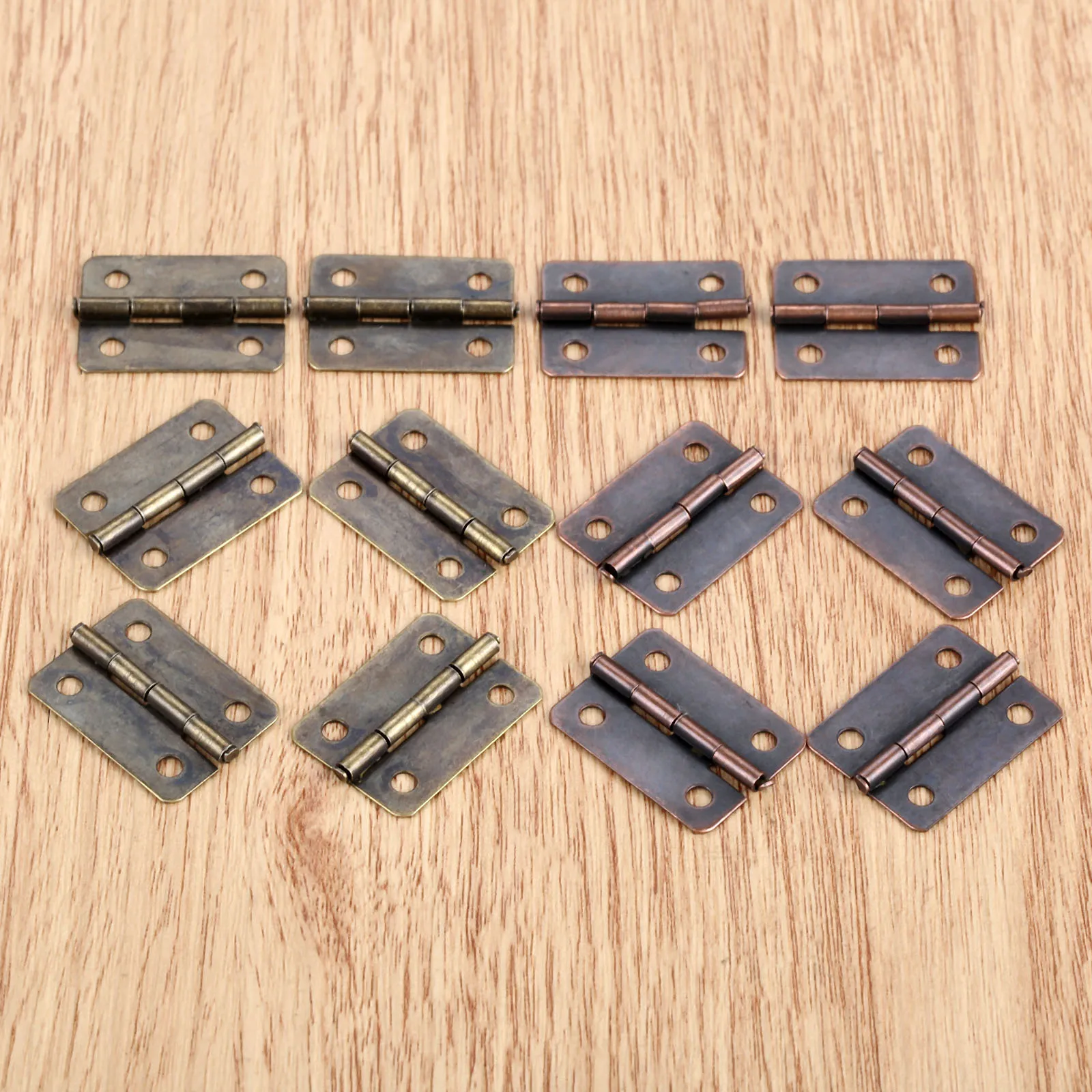 Stainless Steel Door Hinges Furniture Hinge Wooden Box Hinge Cabinet Door Hinges Cabinet Hinges Brass Hinges Bronze Butterfly Hinges 10pcs Hinges + 40 screw Round Angle 4 Holes Antique Bronze/Red Copper 25*18mm Decor Jewelry Wood Box Wine Vintage Zinc Alloy