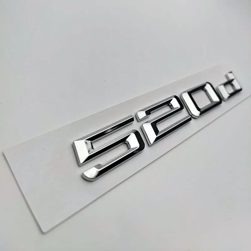 자동차 트렁크 문자 스티커, 로고 엠블럼 배지, BMW 518d 520d 528d 535d 540d 530d, 3D ABS 크롬, E60 E34 F10 G30 E39 액세서리