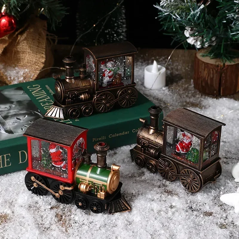 Description Picture 6 of itemChristmas Gift Christmas Crystal Ball Ornaments LED Lights Train Santa Claus Merry Christmas Decoration for Home Party Xmas