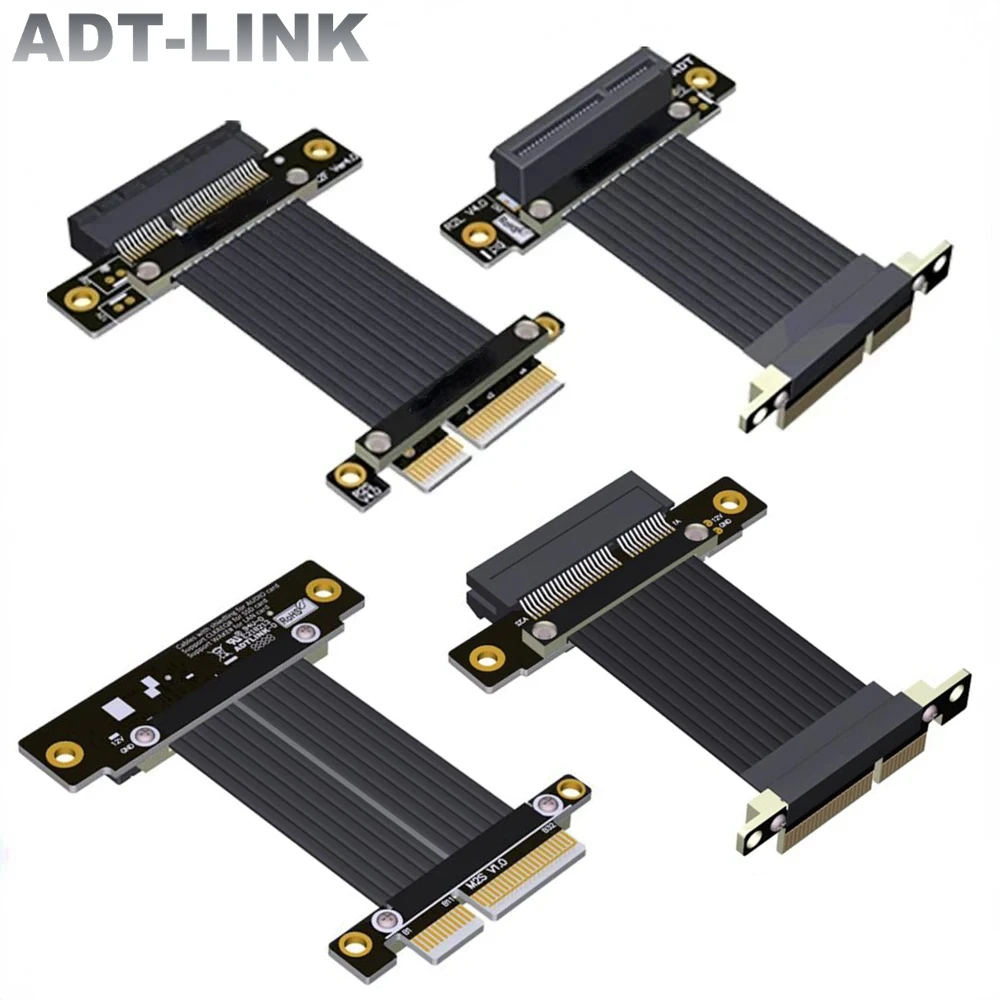 

Кабель-переходник ADT PCI-E X4, двойной, 90 градусов, PCIe 4,0x4-x4, 64 Гбит/с, PCI Express 4x