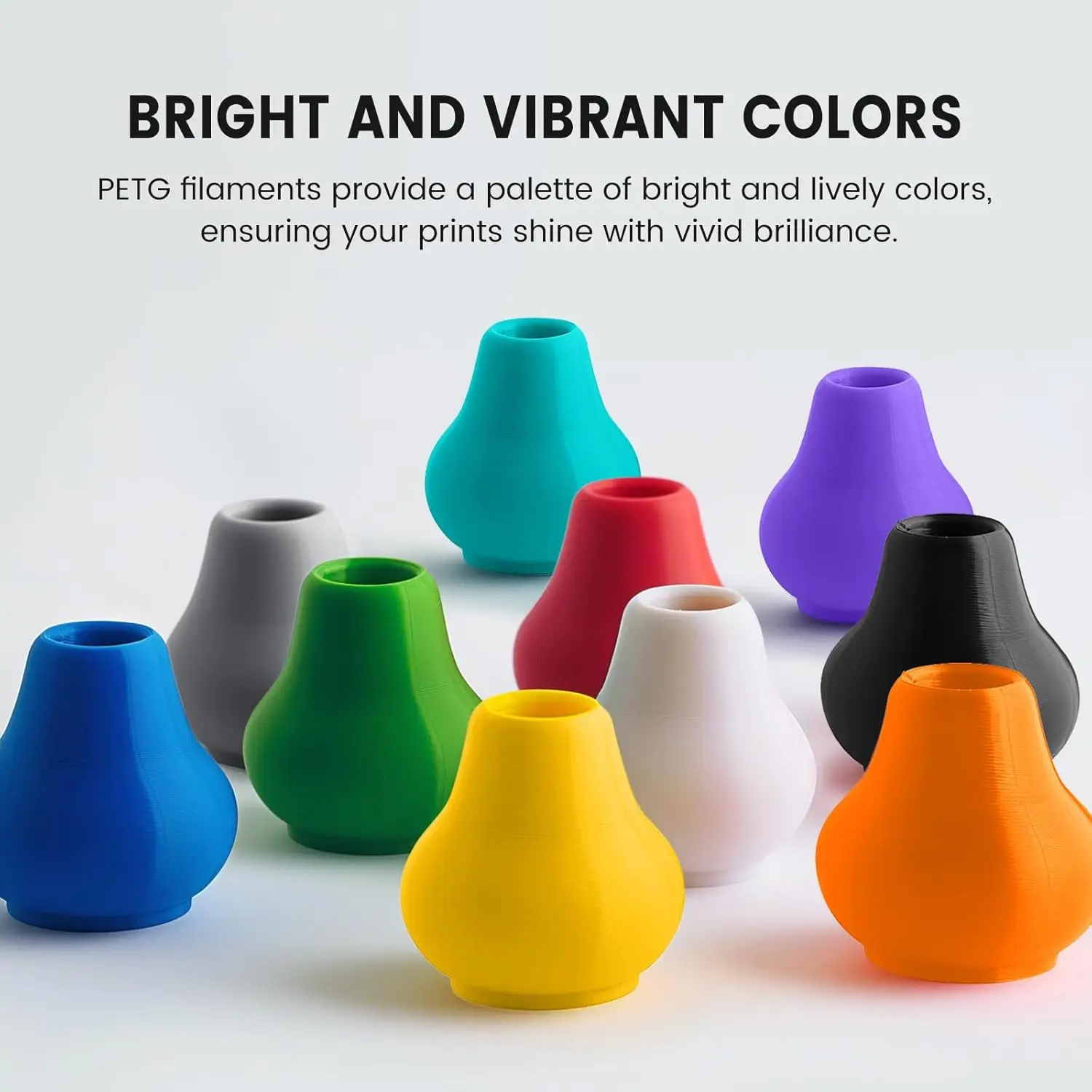 2026 PETG 필라멘트 1.75mm 200g/250g/500g/1000g 3D 프린터 필라멘트 치수 정확도 +/- 0.02mm, 대부분의 FDM 3D 프린터에 적합