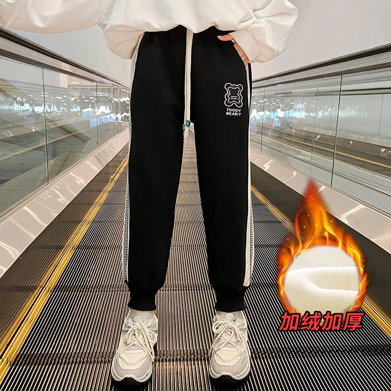 Girls Fleece Lined Sweatpants  Girls Winter Warm Sweatpants - Winter Girls  Casual - Aliexpress