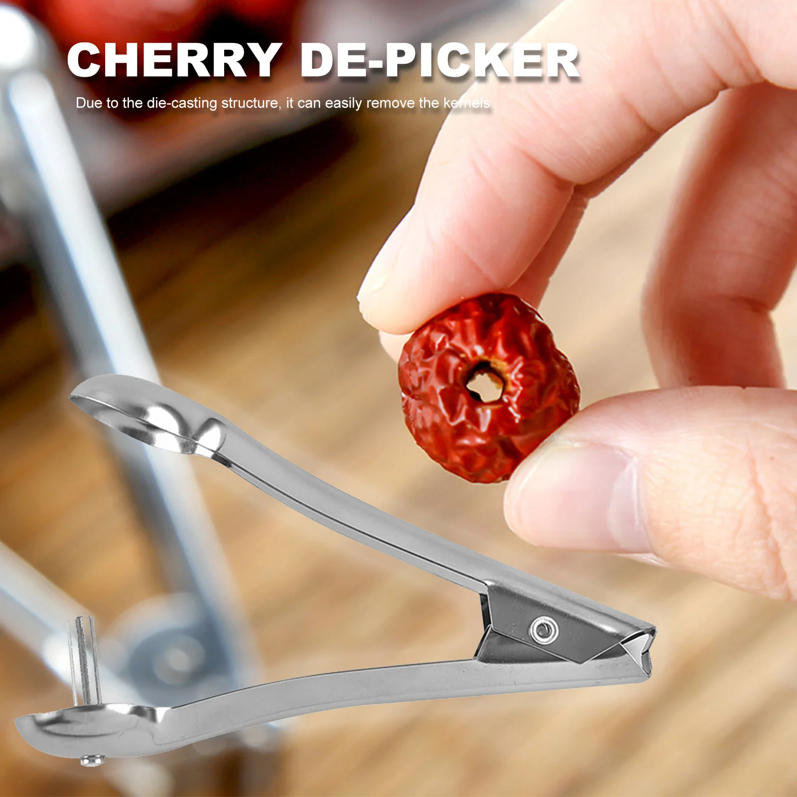 Cherry pitter fruit pit remover stainless steel kit for home kitchen hand press
