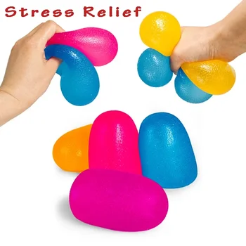 Rainbow Ball Colorful Squeezable Hand Fidget Toy Fun Stress Relief Toy Relieve Pressure Balls Pinch Decompression Squeeze Toys