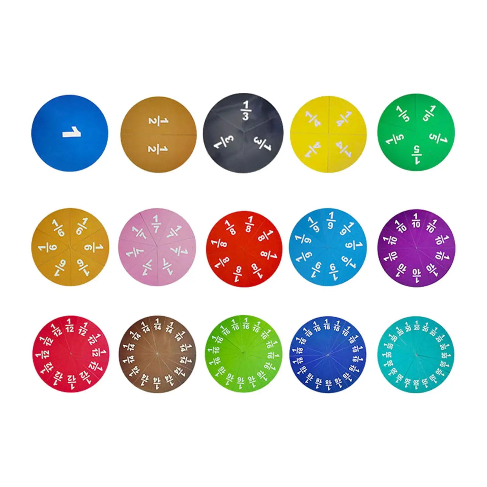 

135x Magnetic Fraction Tiles Circles Math Learning Fraction Manipulatives Class Set for Kids Home Preshcool Children
