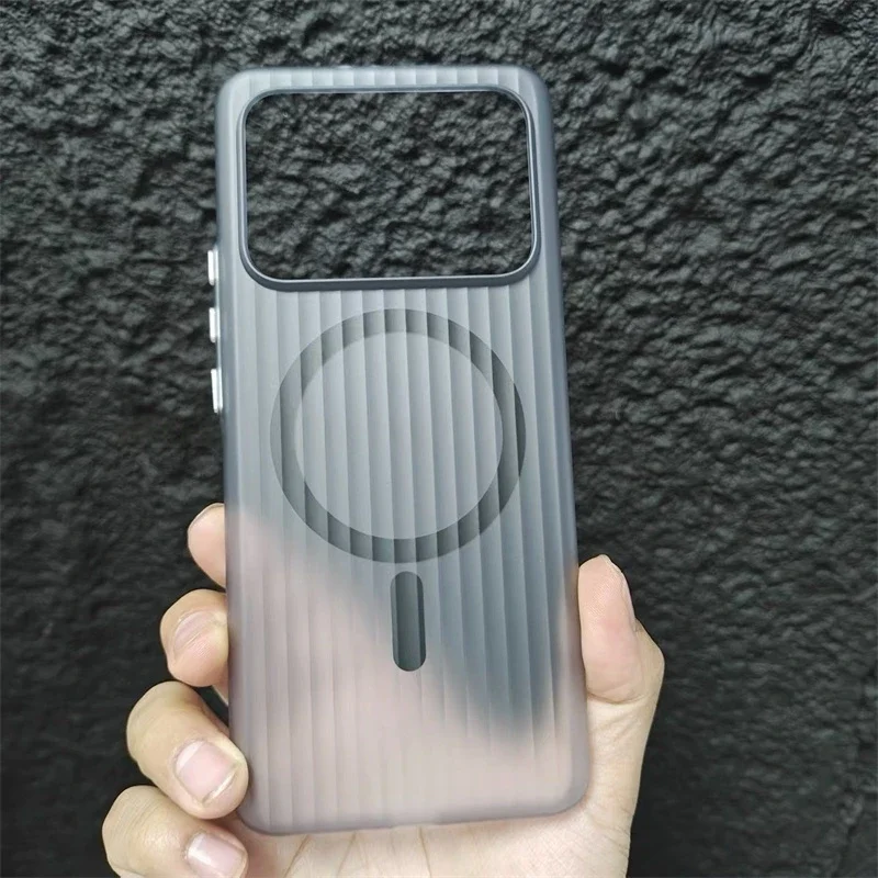 Magnetic Matte Transparent Luggage Stripe Slim Case