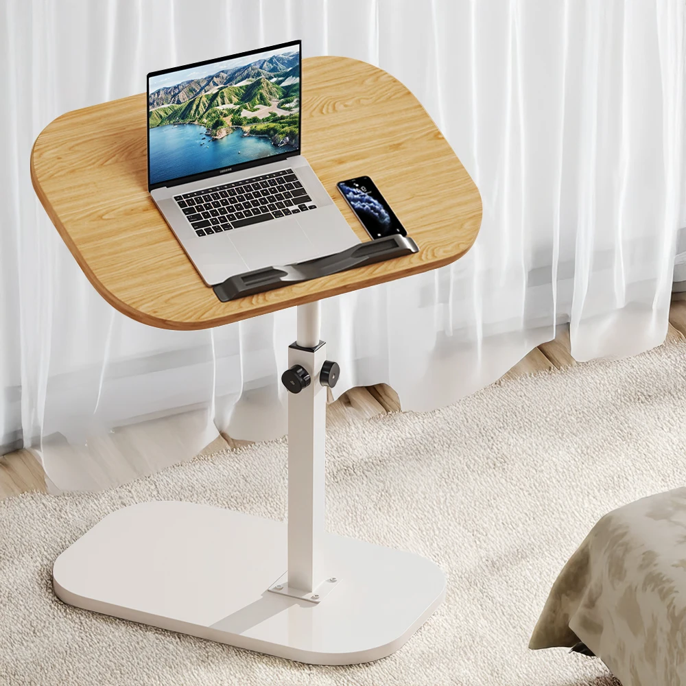 Voltsify Adjustable Height C-Shape Overbed Coffee Table for Living Room