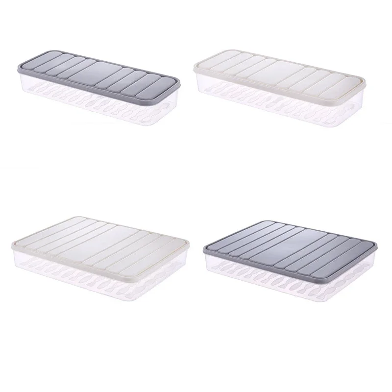 Freezer Dumpling Box Food Storage Container Stackable Food Saver Box with Lid Square Plastic Single-layer Sealed Transparent Box 4