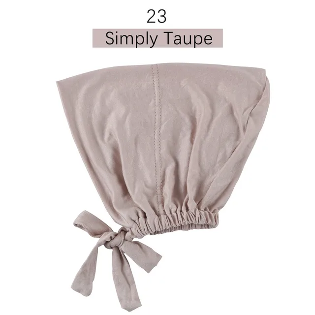 Muslim Women Elastic Tie Back Inner Hijab Caps Cotton Jersey Stretch Underscarf Modal Bonnet Headwrap Turbante Mujer 23