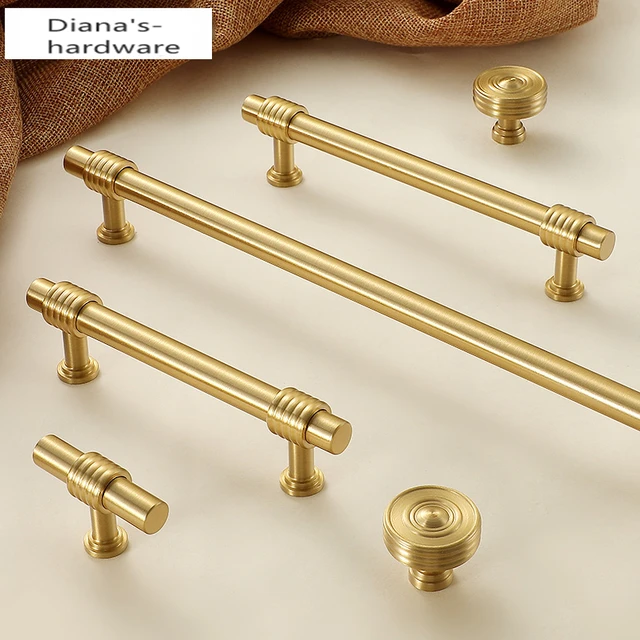 มือจับเฟอร์นิเจอร์สไตล์ฝรั่งเศสหรูหรามือจับตู้ทองเหลือง KNOB Laci เรียบง่ายทันสมัย 1