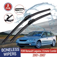 For Renault Laguna 2 Estate Combi 2001-2007 Car Windshield Wiper U-type Soft Rubber Frameless Bracketless Car Wipers 24"+20" 1