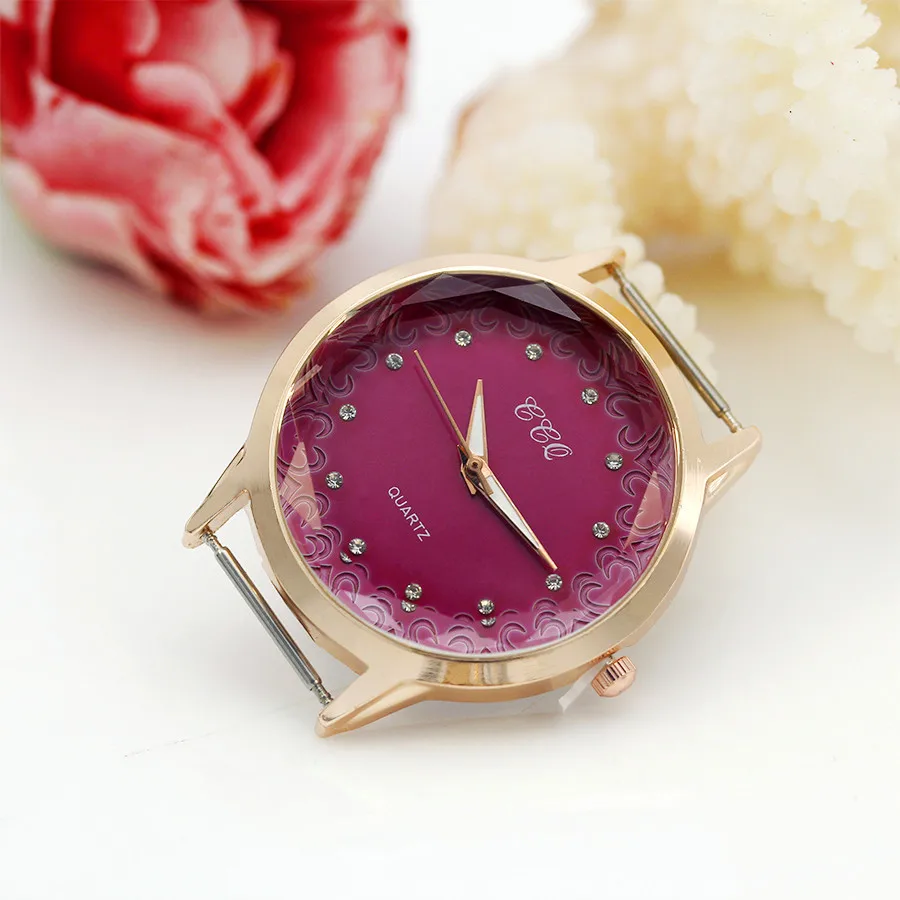 Diy Personality Watch Header Rose Gold Diamond Surface Watch Head With Heart Lace Accessories 16mm