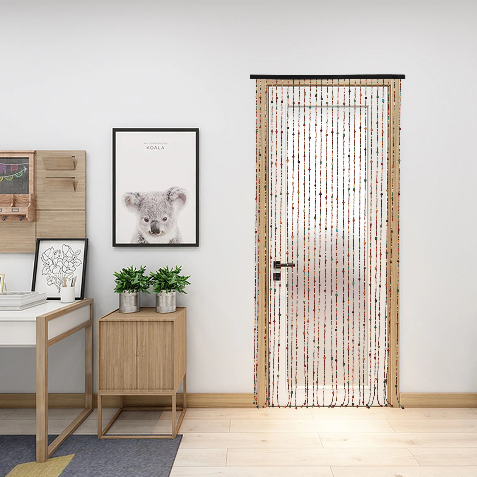 Bamboo Beaded Door Curtains String Curtains Doorway Hanging Beads,Wooden  Door Beads Blinds,Decorative Divider Blind,for Living Room,Bedroom,Aluminum