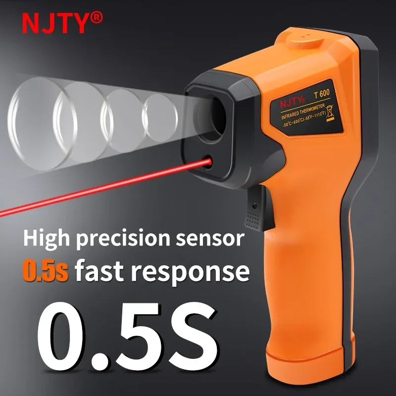 T400 T600 Digital Infrared Thermometer -50~600℃ Laser termometro Pyrometer Gun Non-Contact Laser Temperature Meter  gauge Tools