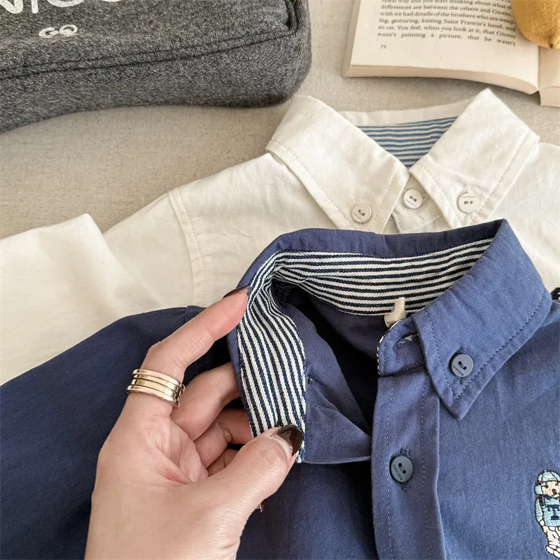 2024 Spring New Children Long Sleeve Shirts Fashion Girls Cartoon Lapel Shirt Baby Boys Cotton Tee Kids Casual Tops Clothes 4 2024 Spring New Children Long Sleeve Shirts Fashion Girls Cartoon Lapel Shirt Baby Boys Cotton Tee Kids Casual Tops Clothes - Image 4