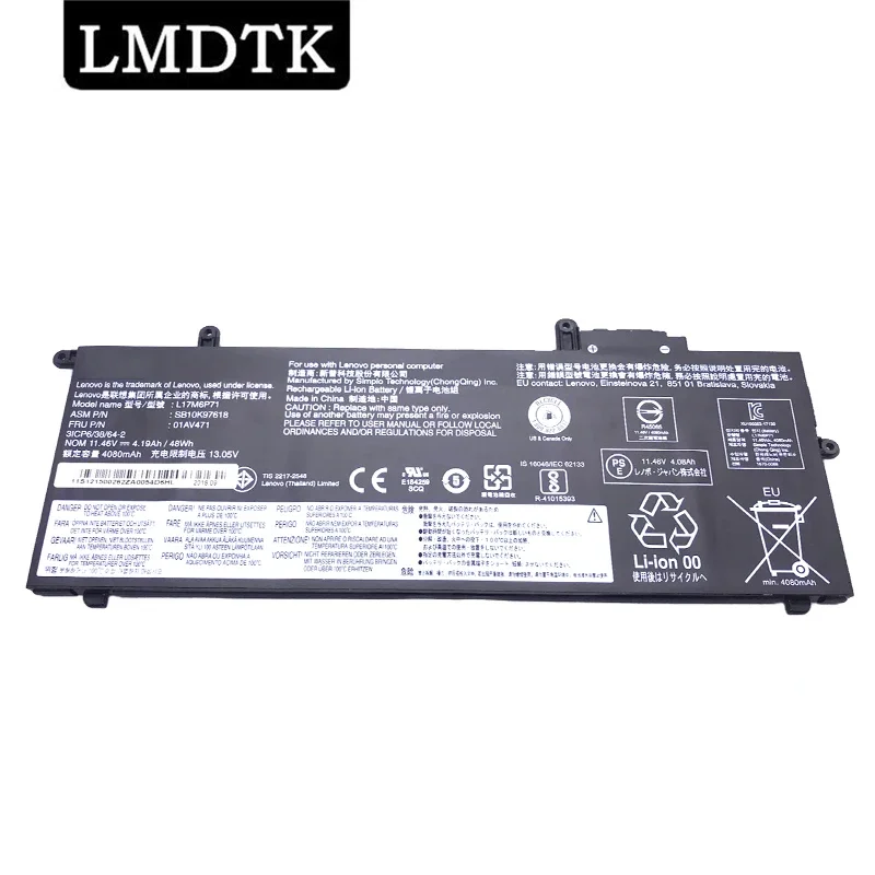 

LMDTK New L17M6P71 Laptop Battery For Lenovo ThinkPad X280 L17L6P71 L17C6P71 01AV470 01AV471 01AV472 11.46V 48WH