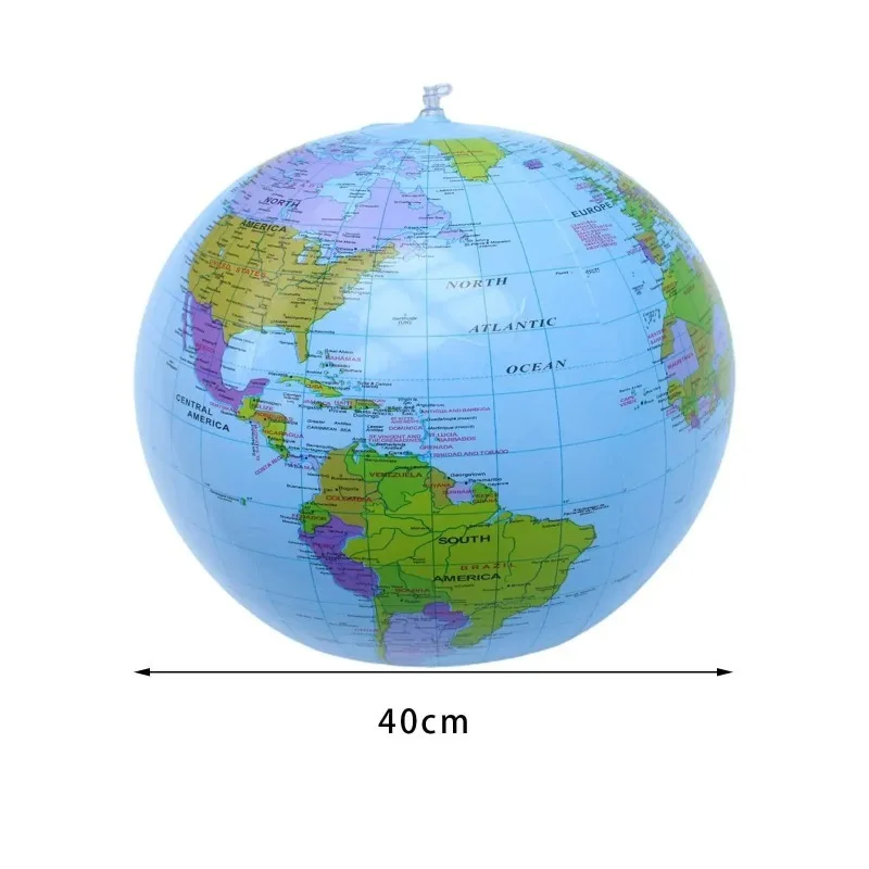 독서하기 쉬운 지리 40cm 지구본 지도 비치볼, 학교 어린이 학습 놀이 교사 성인 어린이용 풍선 지구본