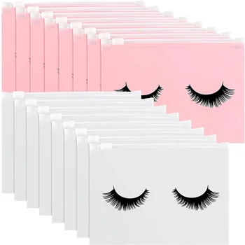 50PCS Eyelash Aftercare Bags Zipper Waterproof Lashes Bag Toiletry Makeup Pouch Cosmetic Travel Beauty Supplies Gift Packaging