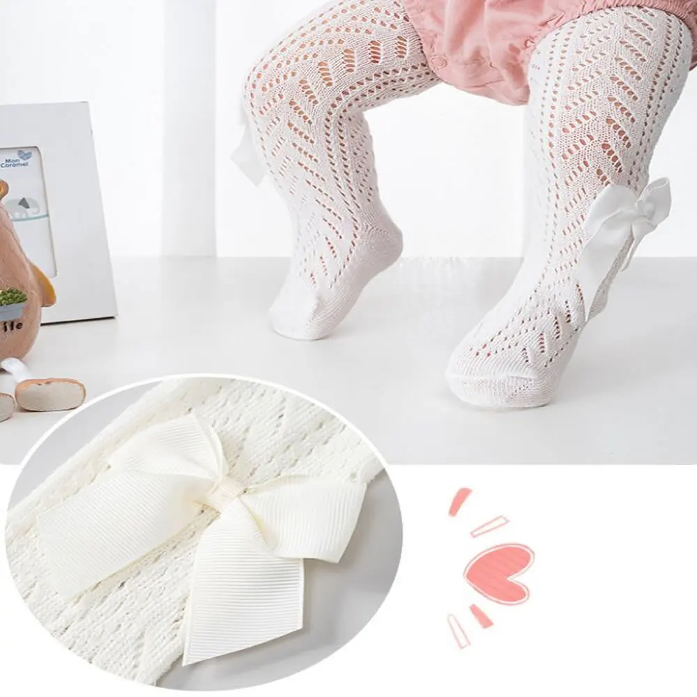 

Летние детские колготки, леггинсы для девочек, сетчатые тонкие носки, принцессы, детские носки с бантом и комарами.