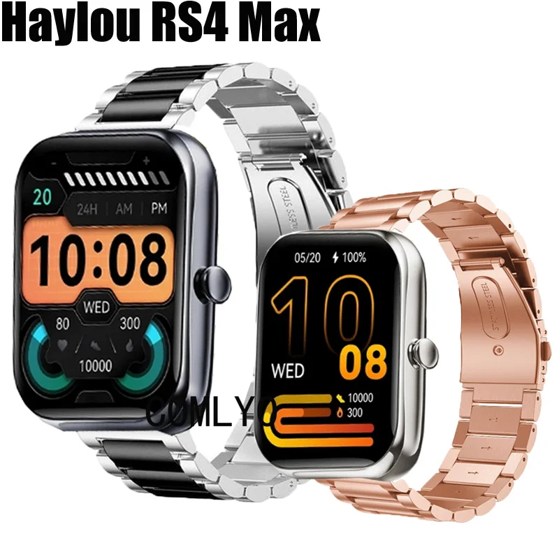 

Metal Band For Haylou RS4 Max Smart Watch Strap Stainless Steel Bracelet Men Belt