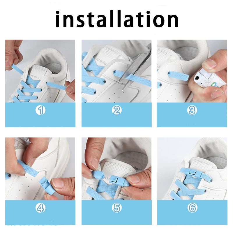 NEUE Schnürsenkel mit Druckverschluss ohne Binden, Elastische Schnürsenkel für Sneaker und Tennisschuhe, Schnürsenkel ohne Binden, Schuhzubehör, 1 Paar/2 Paar – Detail 5