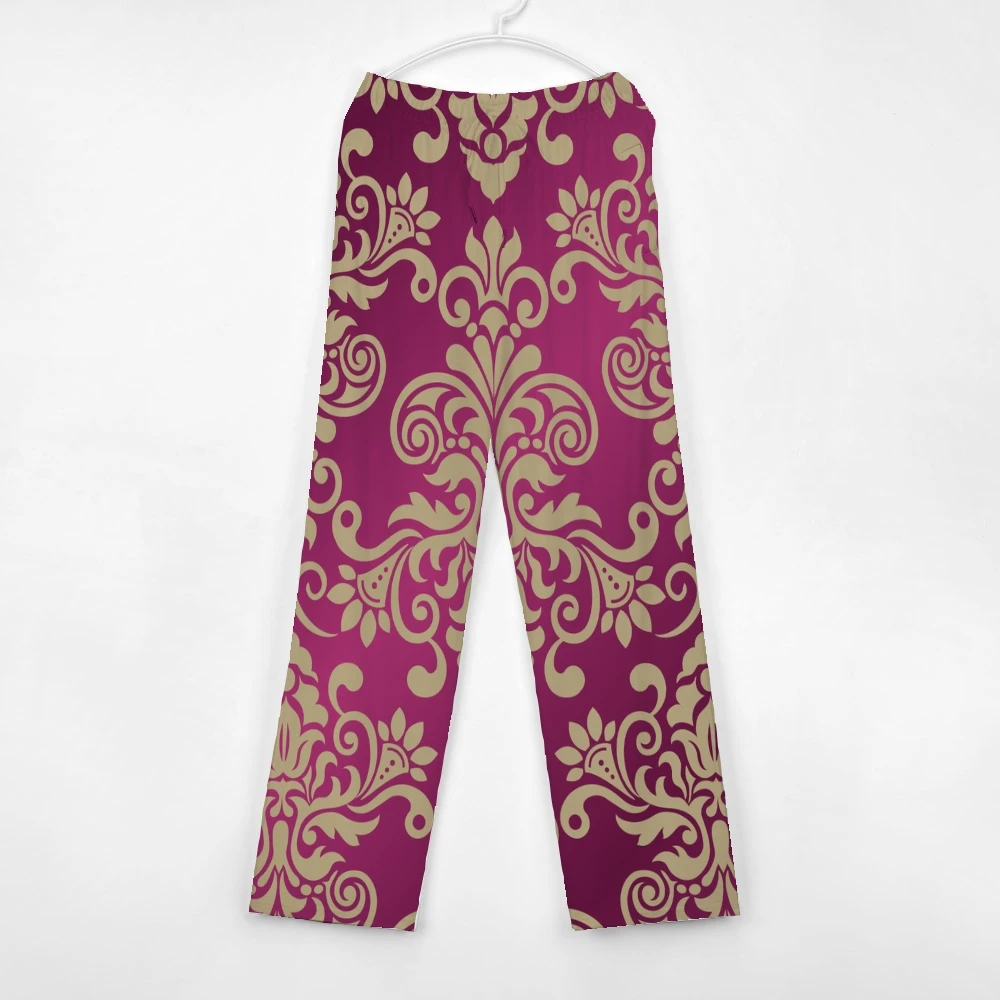 

Винно-красные пижамные штаны с цветами, мужские и женские брюки для отдыха, супер мягкие унисекс бриджи с карманами и кулиской