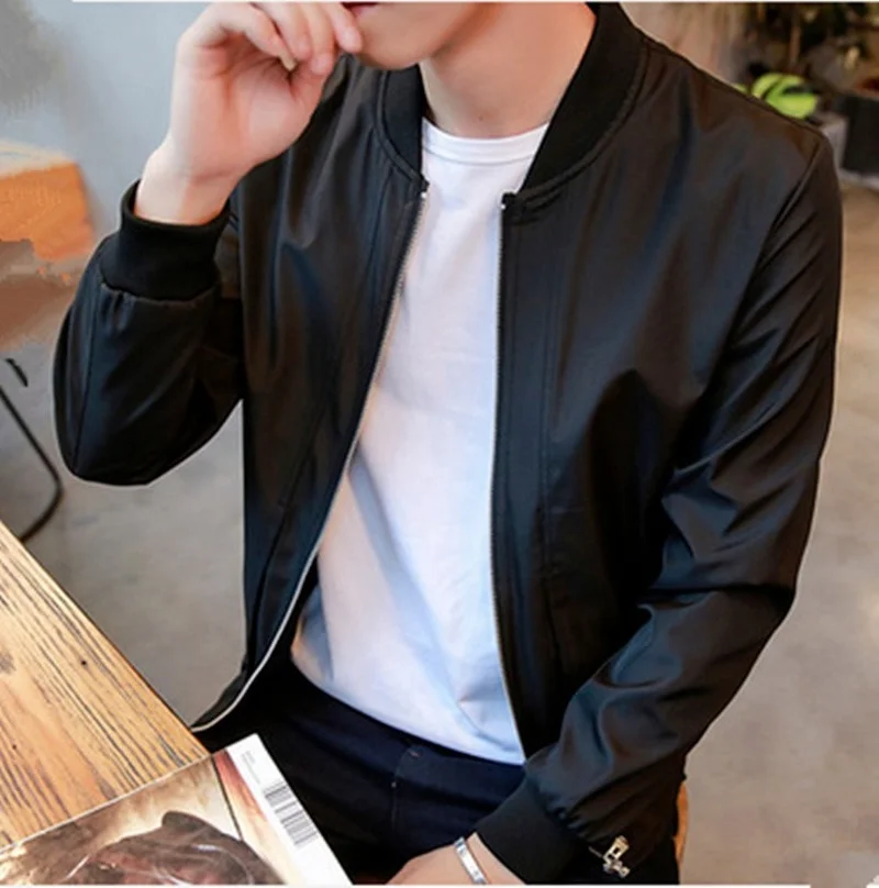 

Casual Mens Bomber Jackets Solid Fashion Outdoor Windbreaker High Quality Male Baseball Jackets 2022 New Men's Business Coat