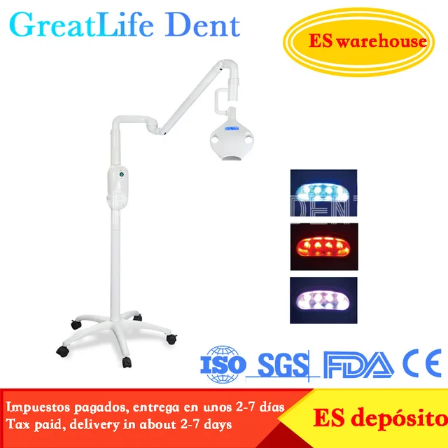 GreatLife Dent Teeth Whitening Bleaching Teeth Whitening Light Lamp 8 Powerful LED Bulbs Dental Professional Tooth White Lamp