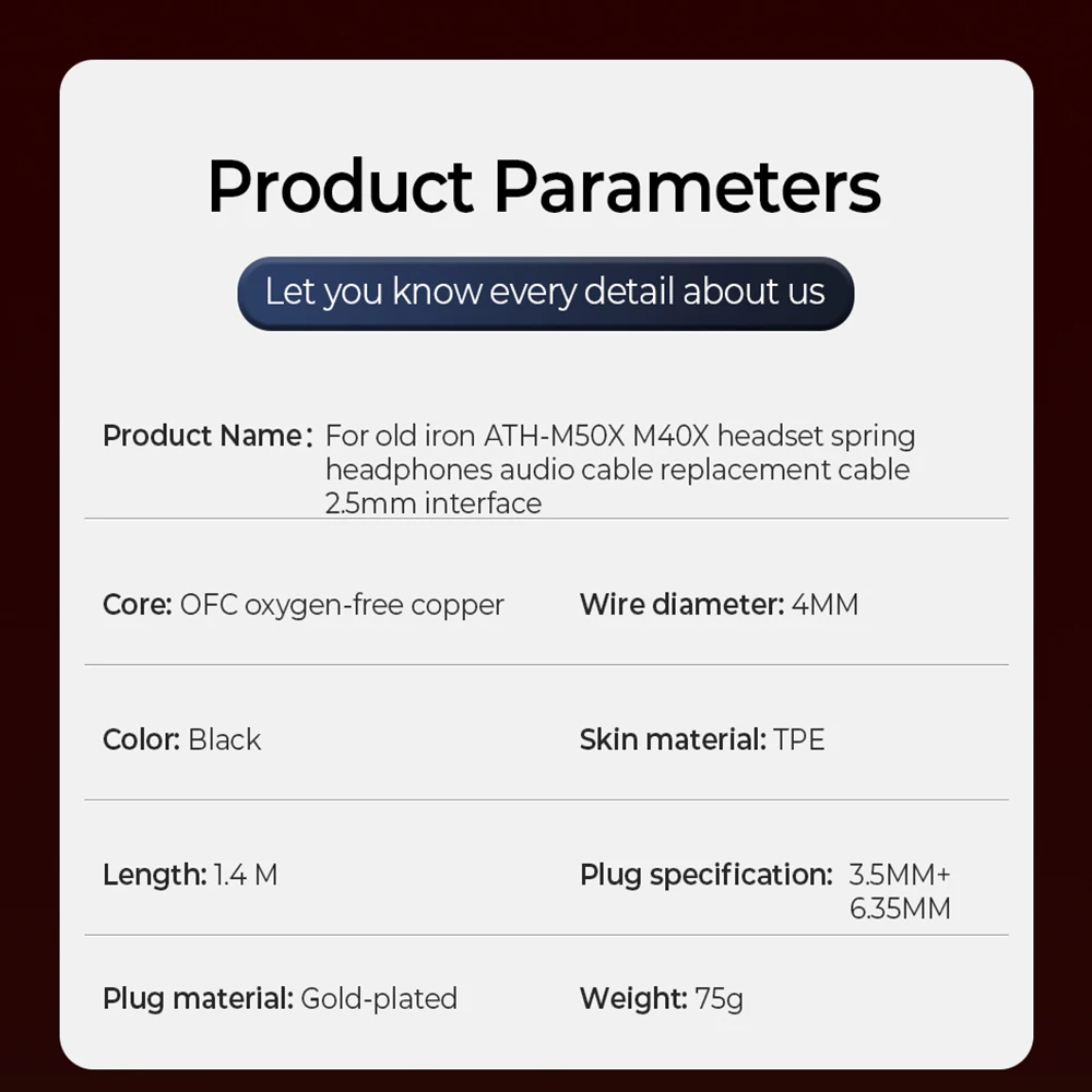 2.5mm3.5mm+6.35mm 인기 판매 스프링 오디오 케이블 (오디오 테크니카 ATH-M60X ATH-M50x ATH-M40x M70x 헤드폰용)