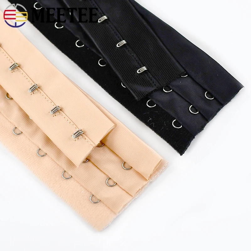 1Y Bra Extenders Underwear Elastic Band 2/3 Hook Eye Webbing Tape Back Buckle Clothing Adjustable Hooks DIY Sewing Accessories