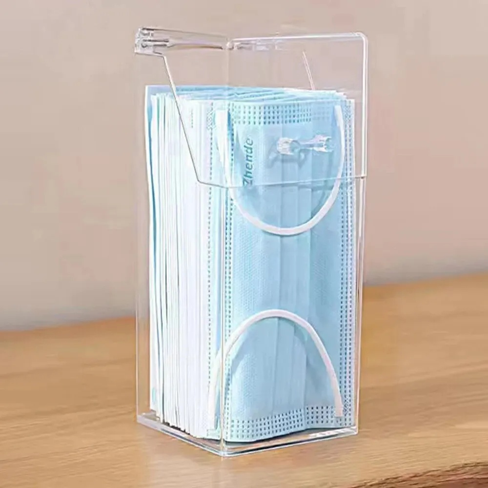 Set of Transparent Mask Storage Boxes with Cover - Dustproof and Stylish Organizer
