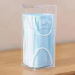 Set of Transparent Mask Storage Boxes with Cover - Dustproof and Stylish Organizer (Transparent)