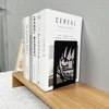 2pcs Anime Bookends 3 Style, Non-Slip Metal Book Ends Office Bookends for Fans Collection Organise Desktop Bookends 4
