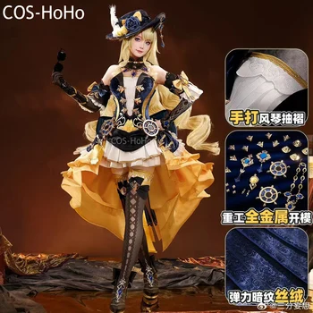 COS-HoHo Genshin Impact Navia Game Suit Elegant Lovely Dress Uniform Cosplay Costume Halloween Party Role Play Outfit Women