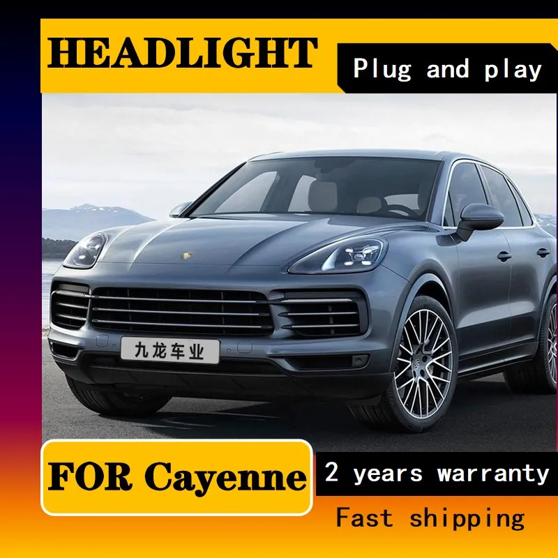 

Head Lamp for Cayenne LED Head light 2011-2018 Headlights Cayenne DRL Turn Signal High Beam Angel Eye Projector Lens